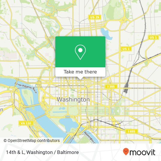 Mapa de 14th & L, Washington, DC 20005