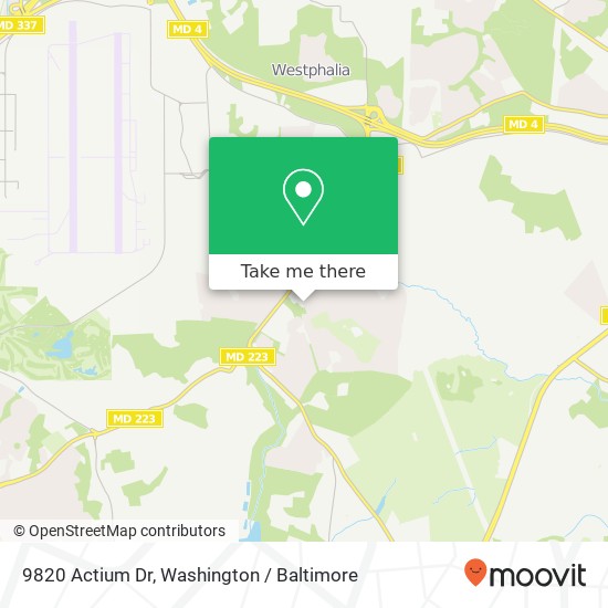 Mapa de 9820 Actium Dr, Upper Marlboro, MD 20772