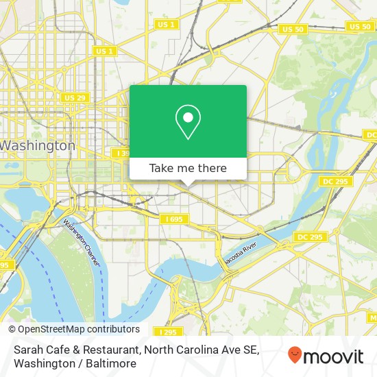 Sarah Cafe & Restaurant, North Carolina Ave SE map