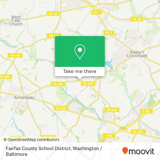 Fairfax County School District, Columbia Pike map