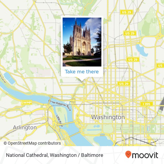 National Cathedral, Q St NW map