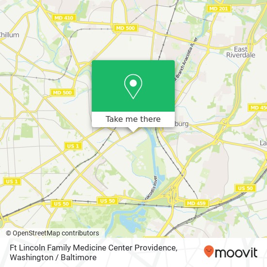 Mapa de Ft Lincoln Family Medicine Center Providence, 4151 Bladensburg Rd