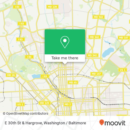 Mapa de E 30th St & Hargrove, Baltimore, MD 21218