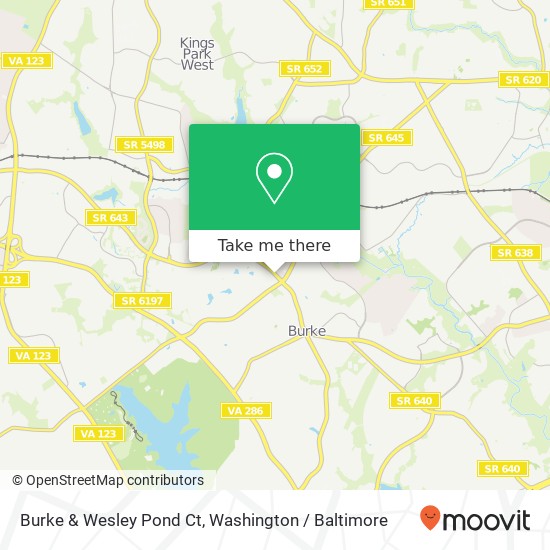 Mapa de Burke & Wesley Pond Ct, Burke, VA 22015