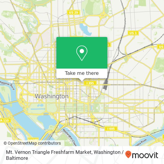 Mapa de Mt. Vernon Triangle Freshfarm Market, 499 I St NW