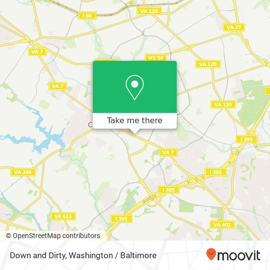 Mapa de Down and Dirty, Falls Church, VA 22041