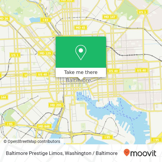 Mapa de Baltimore Prestige Limos