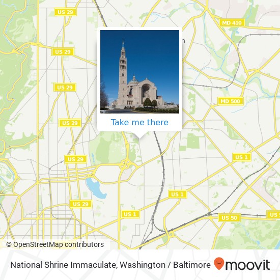 Mapa de National Shrine Immaculate, 3901 Harewood Rd NE