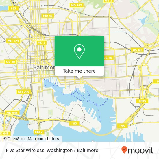 Mapa de Five Star Wireless, 1811 Eastern Ave