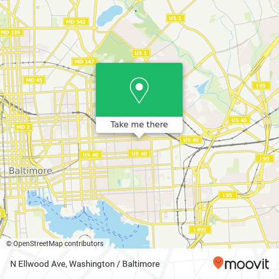 Mapa de N Ellwood Ave, Baltimore, MD 21205