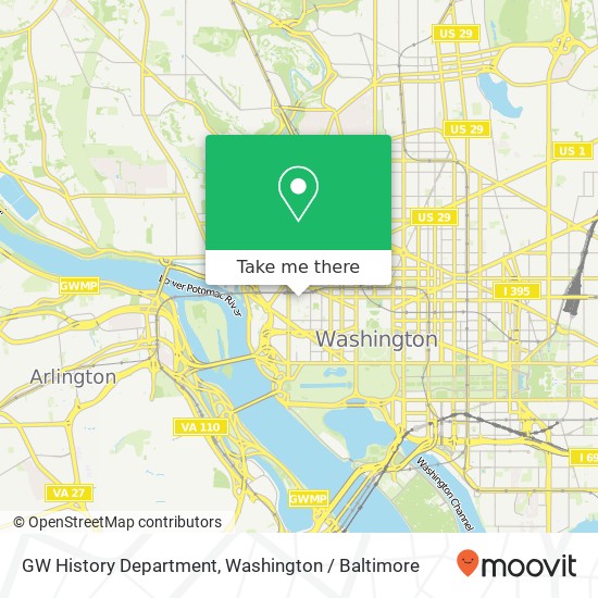 Mapa de GW History Department, 801 22nd St NW