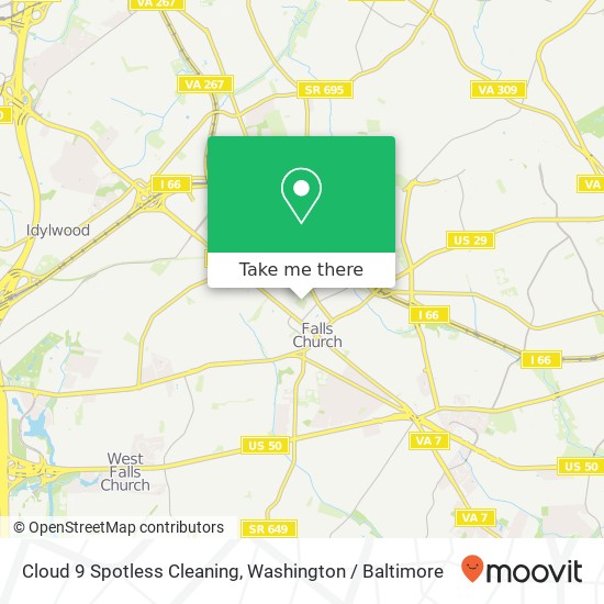 Mapa de Cloud 9 Spotless Cleaning, Park Ave