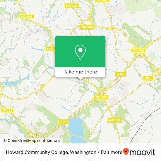Mapa de Howard Community College, 6751 Columbia Gateway Dr