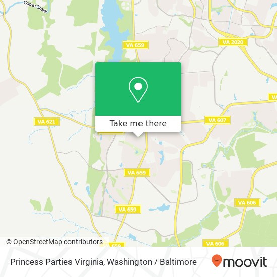 Princess Parties Virginia map
