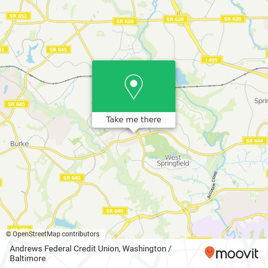 Mapa de Andrews Federal Credit Union, 8410 Old Keene Mill Rd