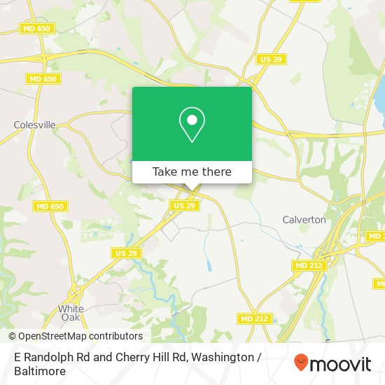 E Randolph Rd and Cherry Hill Rd, Silver Spring, MD 20904 map