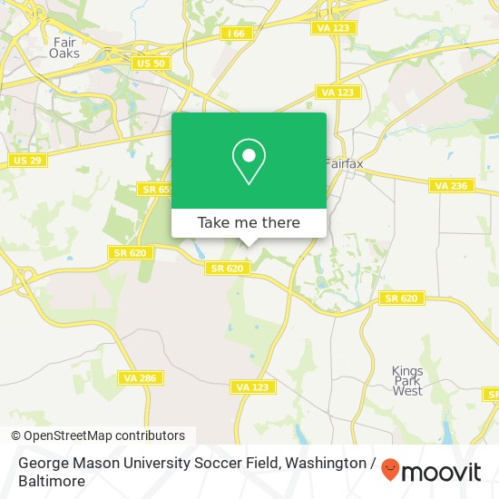 Mapa de George Mason University Soccer Field, Rapidan River Rd