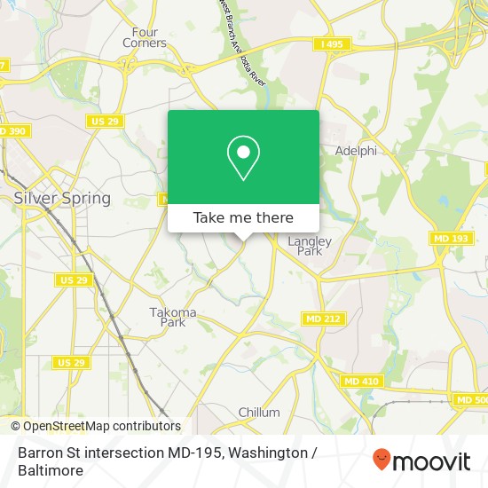 Barron St intersection MD-195, Takoma Park, MD 20912 map