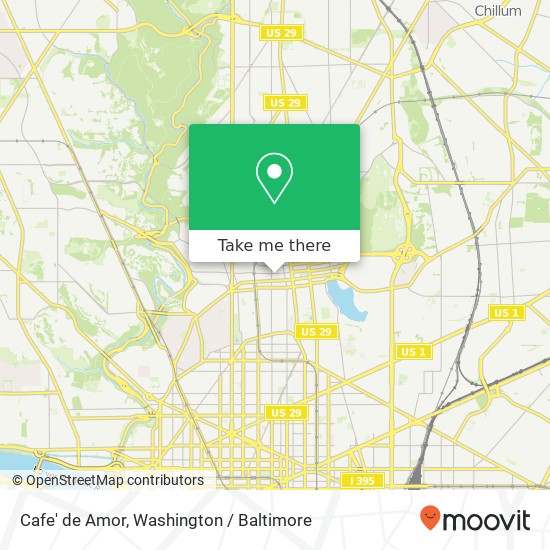 Cafe' de Amor, 1240 Irving St NW map