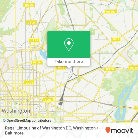 Regal Limousine of Washington DC map