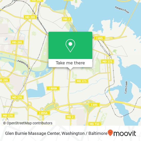 Glen Burnie Massage Center, Ritchie Hwy map