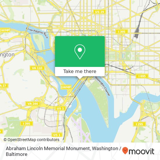 Mapa de Abraham Lincoln Memorial Monument