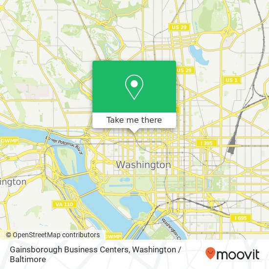 Mapa de Gainsborough Business Centers, 1025 Connecticut Ave NW