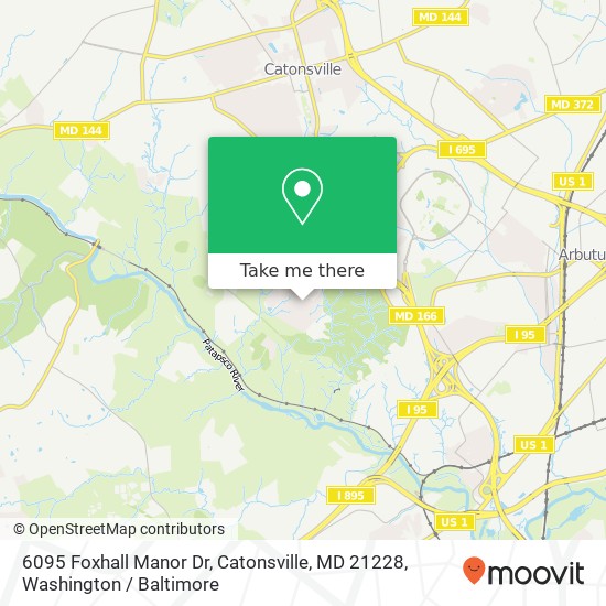 6095 Foxhall Manor Dr, Catonsville, MD 21228 map