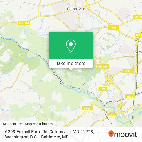 6209 Foxhall Farm Rd, Catonsville, MD 21228 map