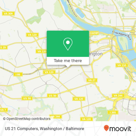 US 21 Computers, 3427 Wilson Blvd map