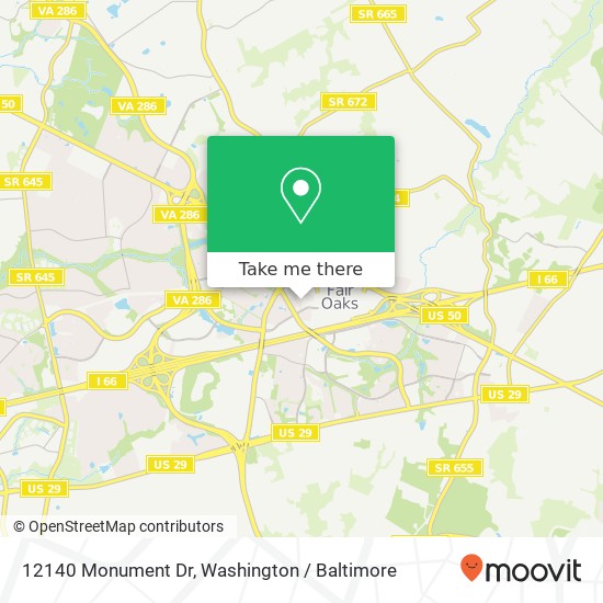 Mapa de 12140 Monument Dr, Fairfax, VA 22033