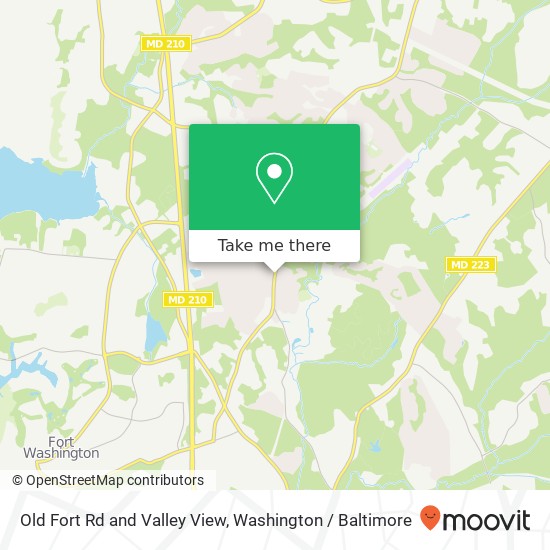 Mapa de Old Fort Rd and Valley View, Fort Washington, MD 20744