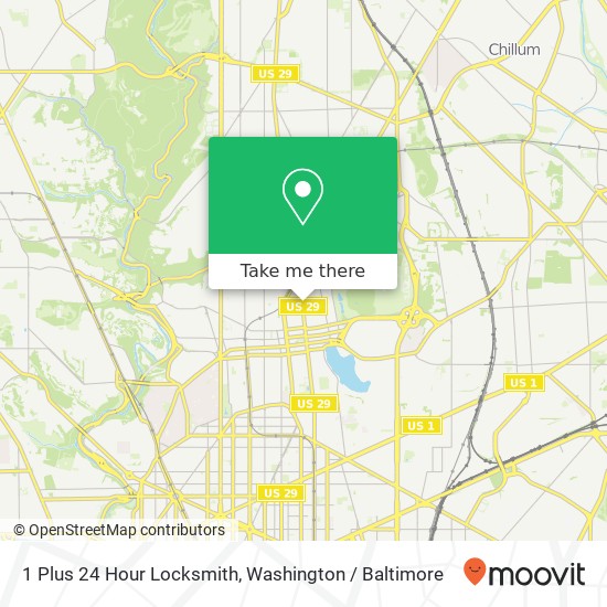 1 Plus 24 Hour Locksmith, 3501 Georgia Ave NW map