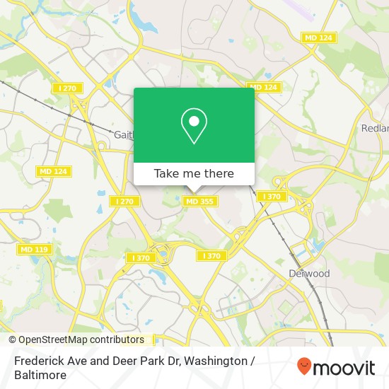 Mapa de Frederick Ave and Deer Park Dr, Gaithersburg, MD 20877