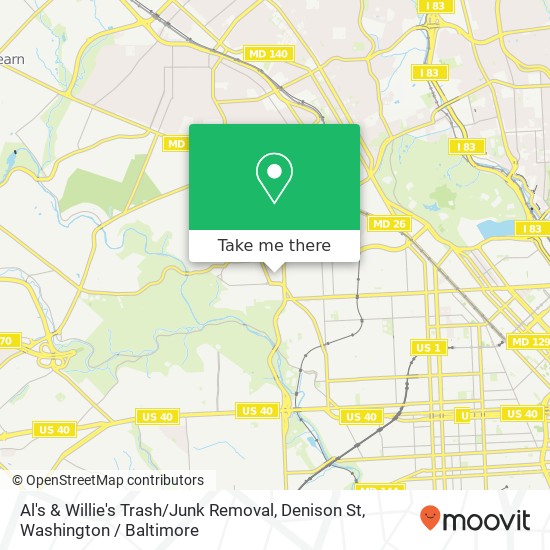 Al's & Willie's Trash / Junk Removal, Denison St map
