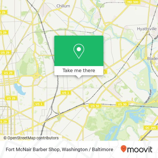 Mapa de Fort McNair Barber Shop, Fort Pl NE