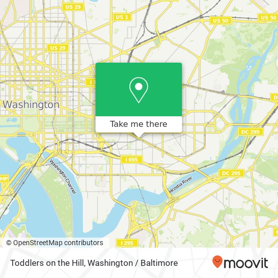 Toddlers on the Hill, Pennsylvania Ave SE map