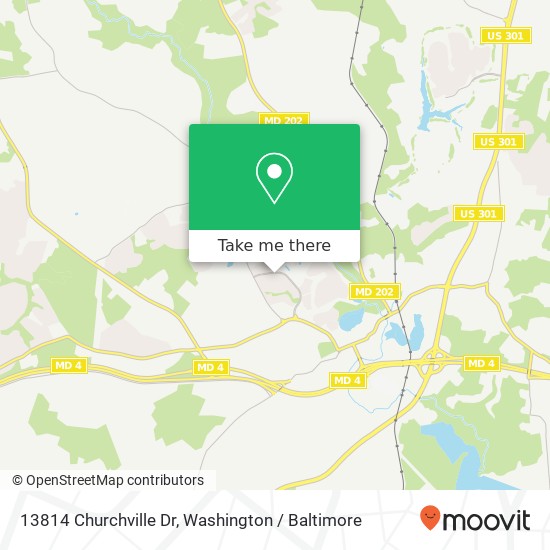 Mapa de 13814 Churchville Dr, Upper Marlboro, MD 20772