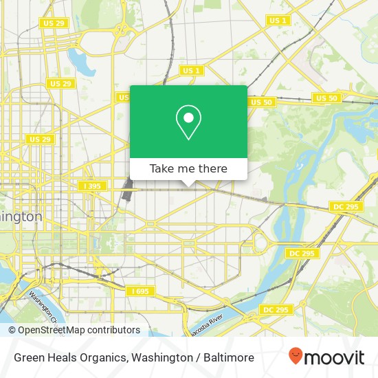 Mapa de Green Heals Organics, 1200 H St NE