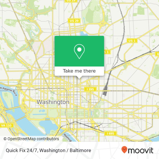 Quick Fix 24/7, M St NW map