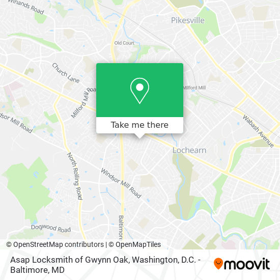 Asap Locksmith of Gwynn Oak map