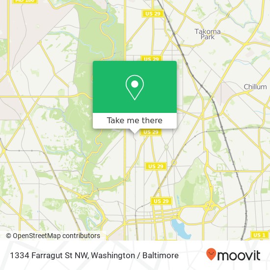 Mapa de 1334 Farragut St NW, Washington, DC 20011
