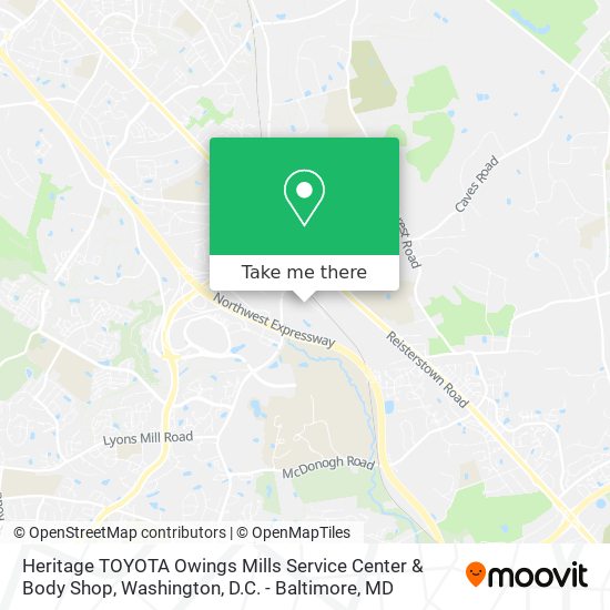 Heritage TOYOTA Owings Mills Service Center & Body Shop map