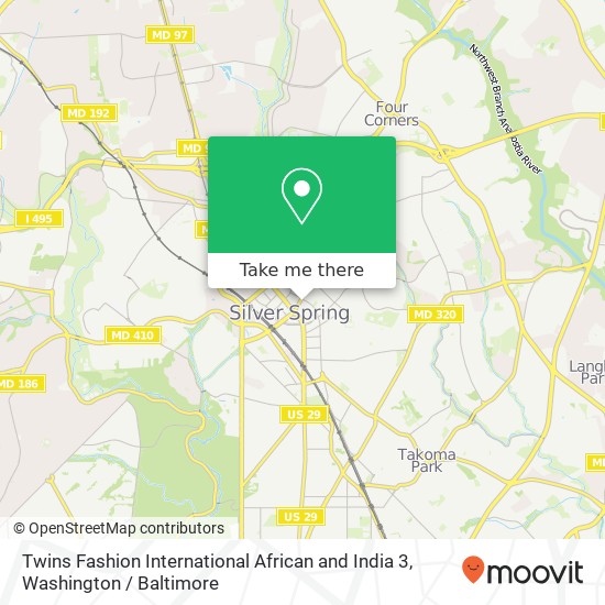 Twins Fashion International African and India 3, 8661 Colesville Rd map