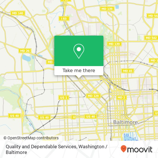 Mapa de Quality and Dependable Services, Druid Hill Ave