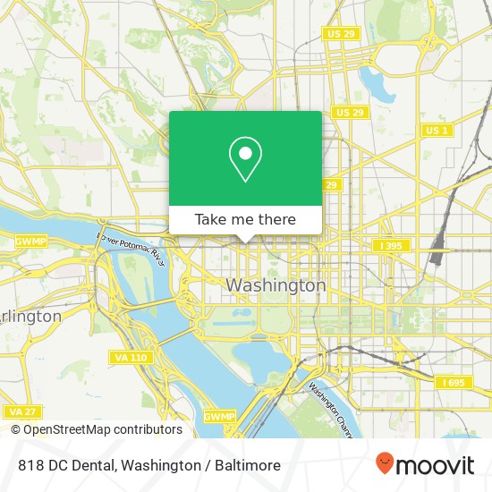 Mapa de 818 DC Dental, 818 18th St NW