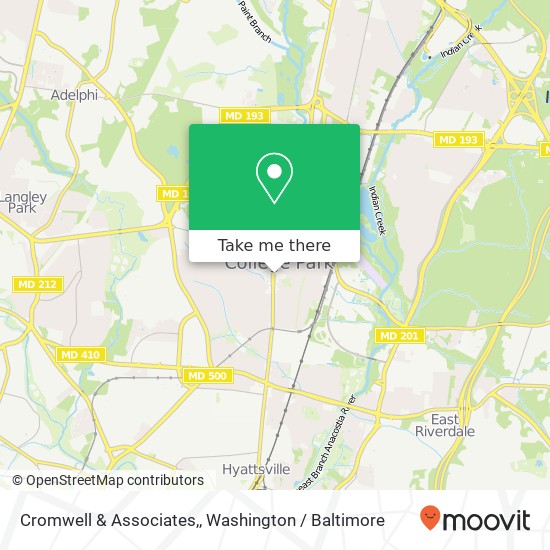Cromwell & Associates,, 7305 Baltimore Ave map