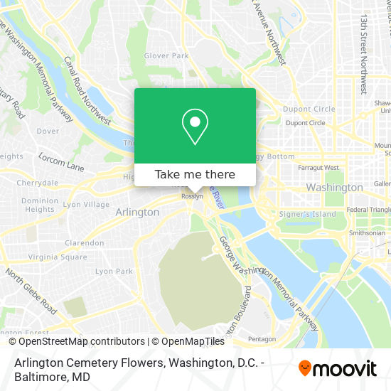 Arlington Cemetery Flowers map