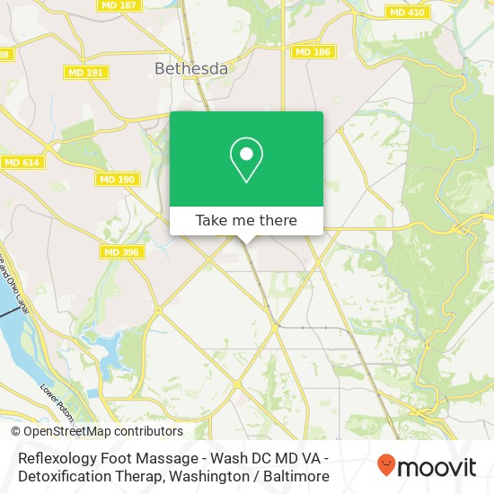 Mapa de Reflexology Foot Massage - Wash DC MD VA - Detoxification Therap, 5225 Wisconsin Ave NW