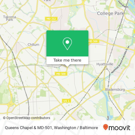 Queens Chapel & MD-501, Hyattsville, MD 20782 map